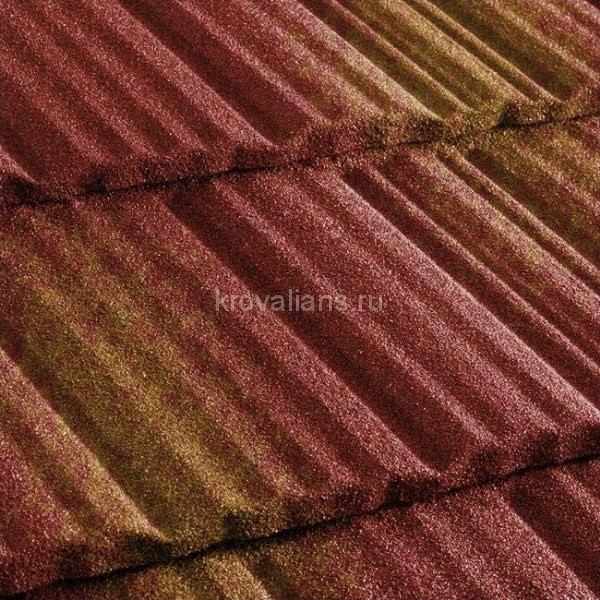 Композитная черепица Metrotile (Метротайл) MetroShake II (Красно-Желтый) /лист/