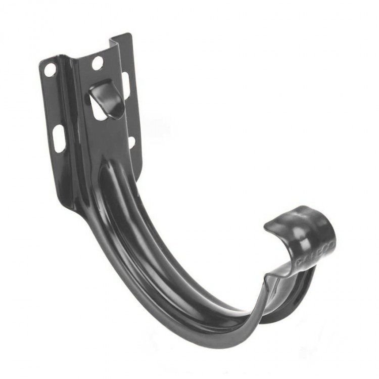 Galeco PVC 152 130/100 Кронштейн короткий Сталь Графит RAL 7021 (20шт/уп)