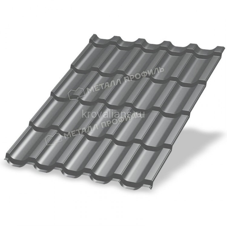 Металлочерепица МеталлПрофиль Трамонтана-S NormanMP (Полиэстер-01-7004-0.5) /1 кв.м/