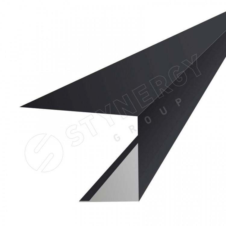 Планка завершающая фасадная 3000 Фальц Stynergy (CORUNDUM50-RAL9005-0.5)
