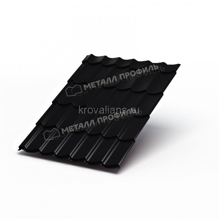 Металлочерепица МеталлПрофиль Ламонтерра-X (VikingMP-01-9005-0.45) /1 кв.м./