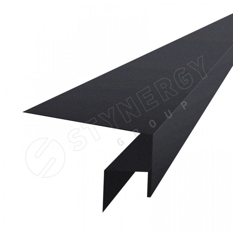 Планка околооконная сложная 3000 Фальц Stynergy (CORUNDUM50-RAL9005-0.5)