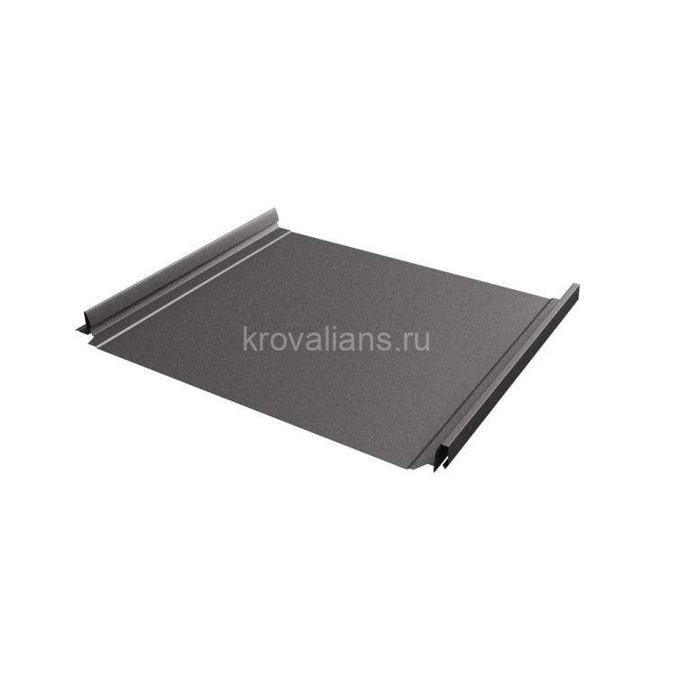 Фальцевая кровля Grand Line (Гранд Лайн) Кликфальц Pro 0,5 Satin Мatt на замках RAL 7024 мокрый асфальт