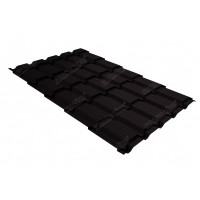 Металлочерепица Верховье Grand Line (Гранд Лайн) квадро 0,5 Satin Matt RAL 9005 /1 кв.м./