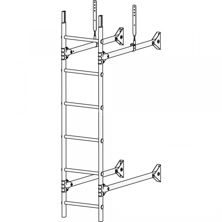 Лестница стеновая ROOFsystems PRESTIGE ZN400 1,8м Универ RAL 3005