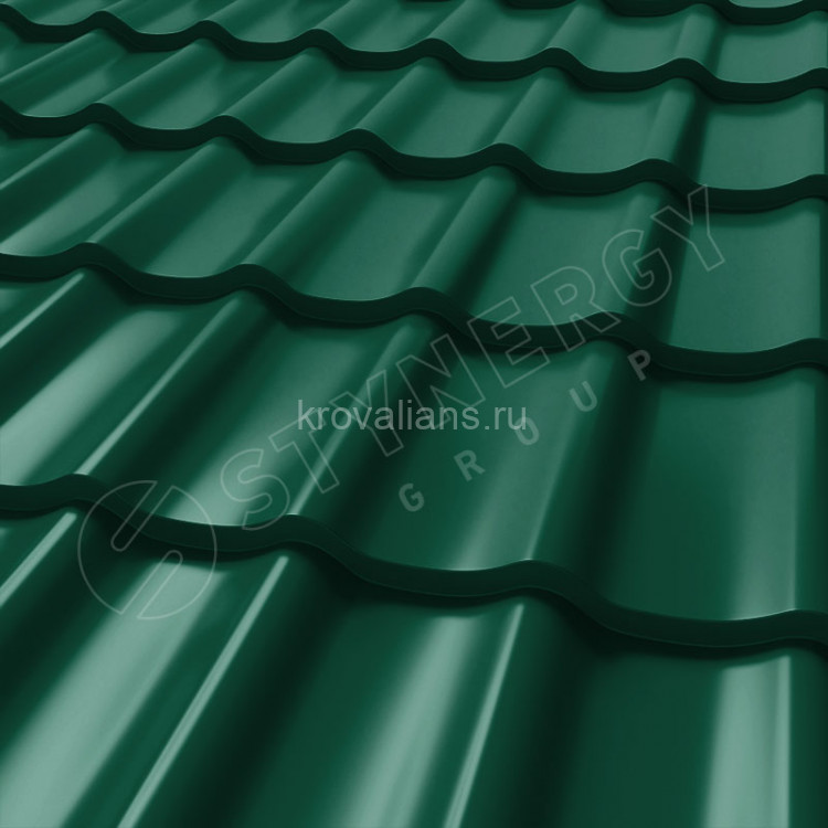 Металлочерепица СМ Классик Stynergy (Стальной Шелк-6005-0.5) / 1шт./