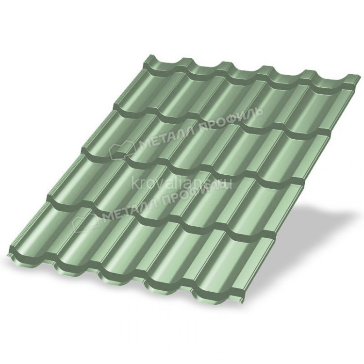 Металлочерепица МеталлПрофиль Трамонтана-M NormanMP (Полиэстер-01-6019-0.5) /1 кв.м/