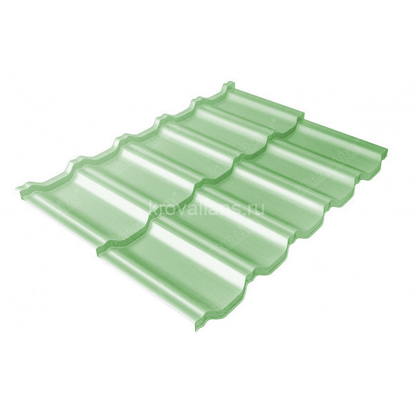 Металлочерепица Grand Line (Гранд Лайн) квинта Uno c 3D резом 0,45 PE RAL 6019 /1 кв.м./