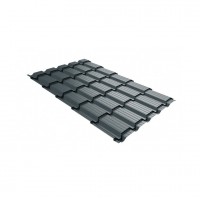 Металлочерепица Grand Line (Гранд Лайн) квадро профи 0,45 Drap RAL 7016 /1 кв.м./