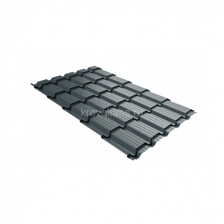 Металлочерепица Grand Line (Гранд Лайн) квадро профи 0,45 Drap RAL 7016 /1 кв.м./