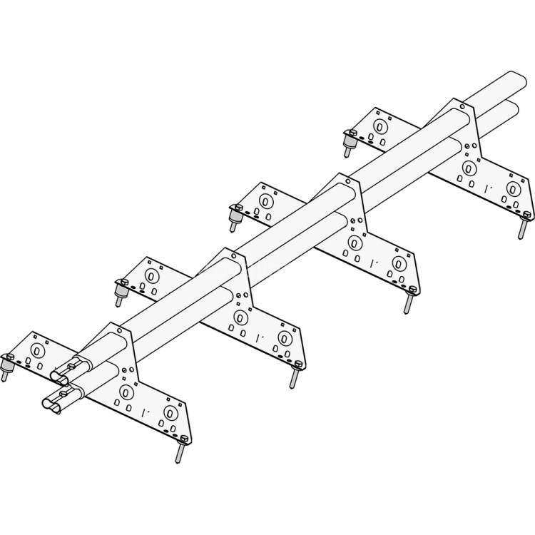 Снегозадержатель ROOFsystems PROMO ZN 40*20(овал), 3м NEXT 3 опоры Т-обр RAL 7004