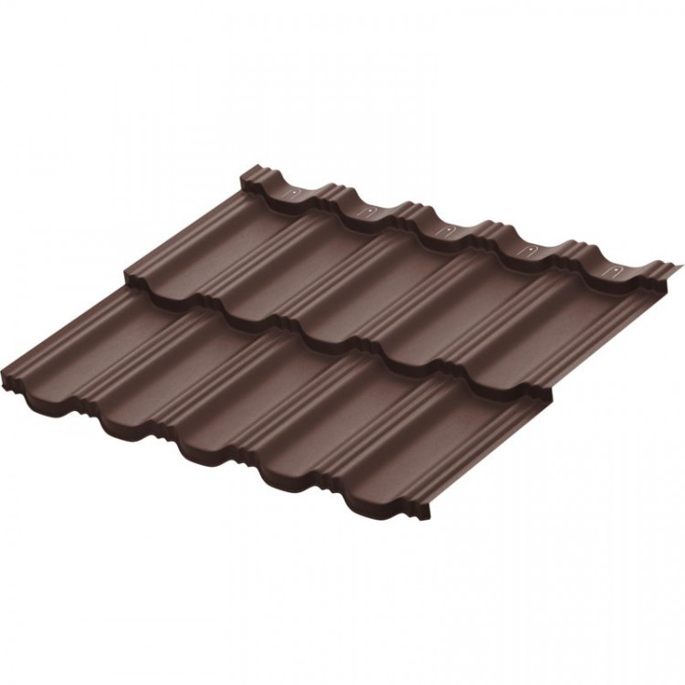 Модульная металлочерепица AquaSystem Гётеборг XXL 1205х865 мм PE Matt Zn140 0,45мм RAL 8017