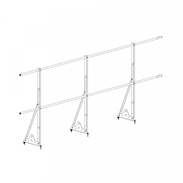 Ограждение ROOFsystems ECONOM d-25 (круг) H-1200/3,0м NEXT ТУ (Т-обр. Опора) RAL3005