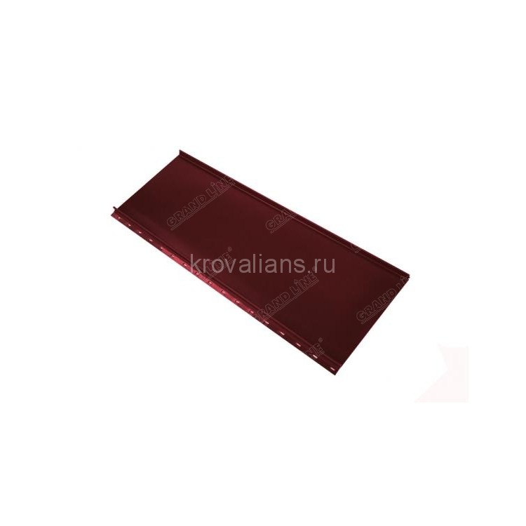 Фальцевая кровля Grand Line (Гранд Лайн) Кликфальц mini 0,5 Satin (RAL 3005) 1 кв.м.