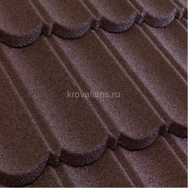 Композитная черепица Metrotile (Метротайл) MetroBond (Коричневый) /лист/