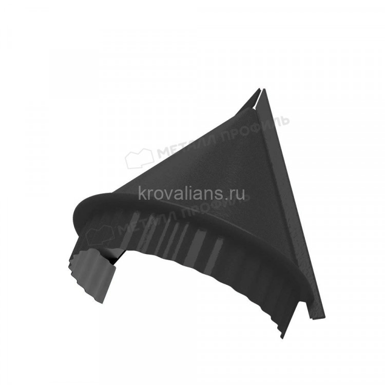МеталлПрофиль Заглушка конька круглого конусная (VikingMP E-20-9005-0.5) /1 шт/