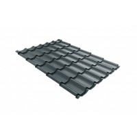 Металлочерепица классик Grand Line (Гранд Лайн) 0,5 Стальной бархат RAL 7016 /1 кв.м./