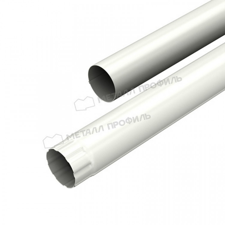 Труба водосточная МЕТАЛЛ ПРОФИЛЬ Foramina PUR 125/100 3м RAL 9010, белый