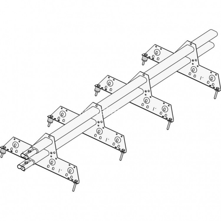 Снегозадержатель ROOFsystems PRESTIGE ZN 45*25 (овал), 3м  NEXT 4 опоры Т-обр. RAL 7024