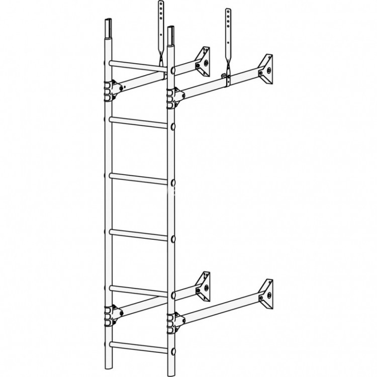 Лестница стеновая ROOFsystems PRESTIGE ZN400 1,2м Универ цинк