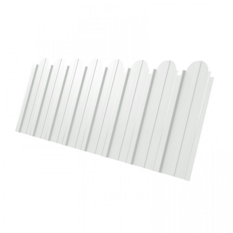 Профнастил С10A фигурный 0,45 PE с пленкой RAL 9003 сигнальный белый Профнастил С10A фигурный 0,45 PE с пленкой RAL 9003 сигнальный белый