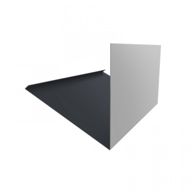 Планка примыкание верхнее к трубе фальц Grand Line 0,5 PurPro Matt 275 RAL 7024 мокрый асфальт (2м)