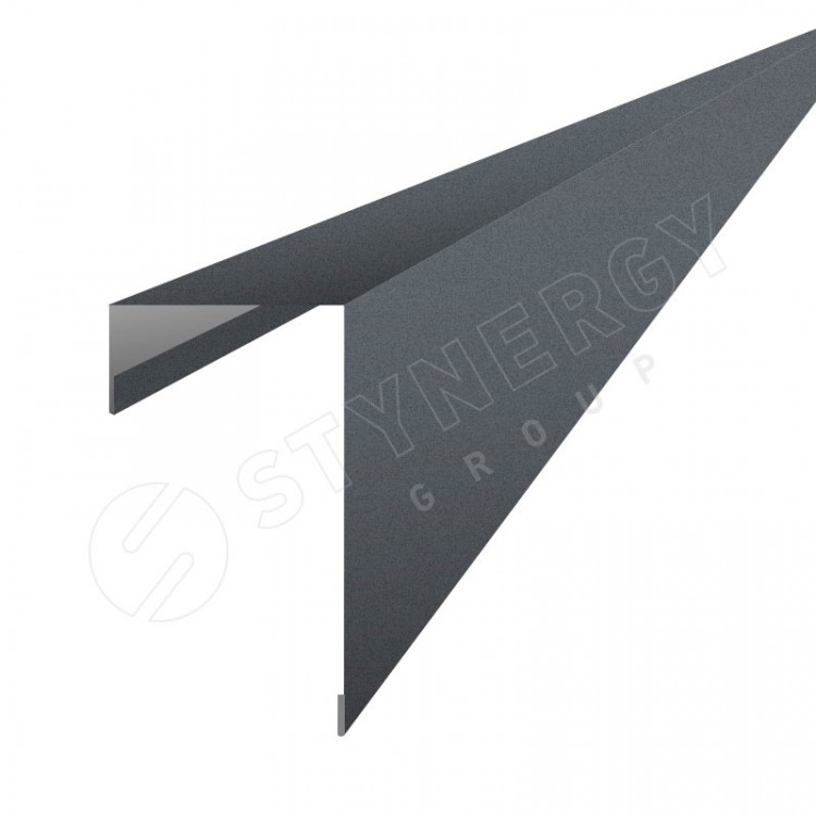 Планка торцевая фасадная 3000 Фальц Stynergy (CORUNDUM50Matt-RAL7011-0.5)