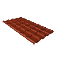 Металлочерепица камея 0,5 Satin Matt TX RAL 8004 терракота