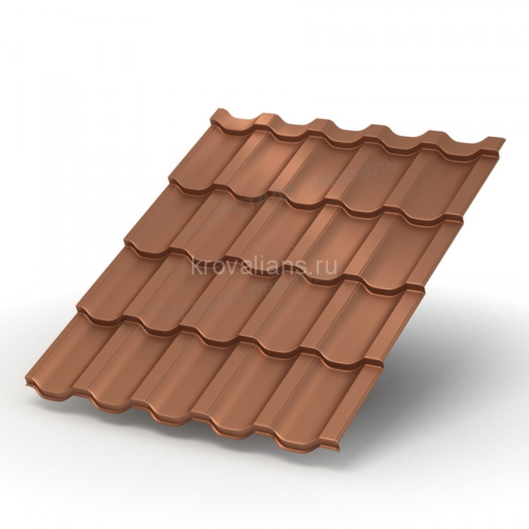 Металлочерепица МеталлПрофиль Трамонтана-M (PURMAN-20-Argillite-0.5) /1 кв.м/