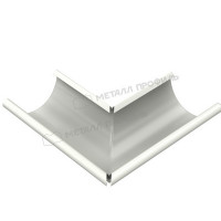 Угол желоба наружный МЕТАЛЛ ПРОФИЛЬ Foramina PUR 125/100 RAL 9010, белый