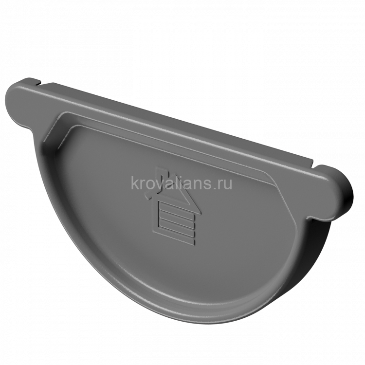 Заглушка желоба Docke (Дёке) STAL PREMIUM 125/90 (Графит RAL7024) /1 шт/