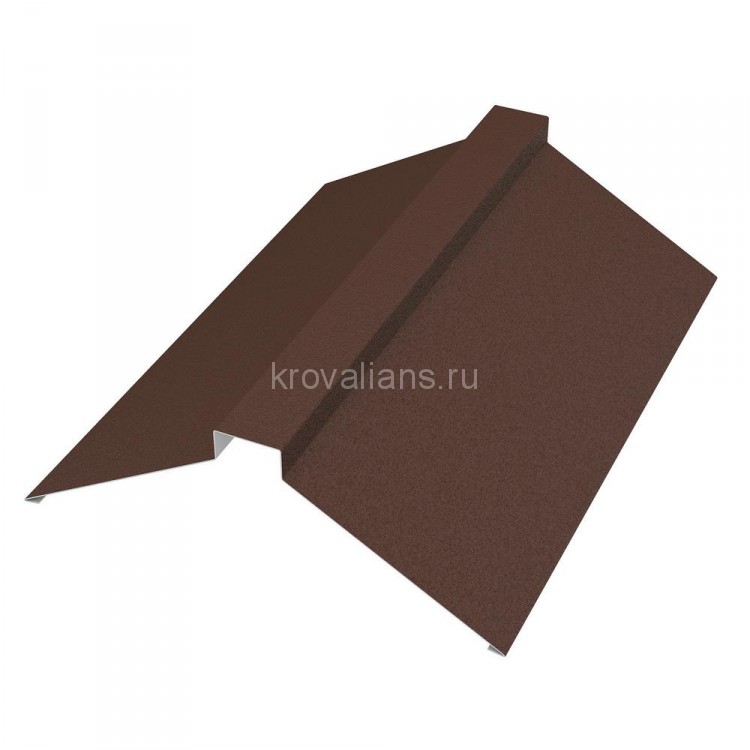 Конёк плоский 116х30х116х2000 мм Pural BT 0,5мм RAL8017