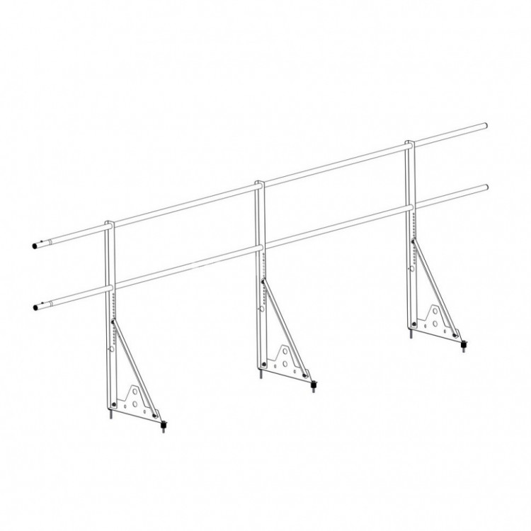Ограждение ROOFsystems ECONOM d-25 (круг) H-600/3,0м NEXT ТУ (Т-обр. Опора) RAL8019