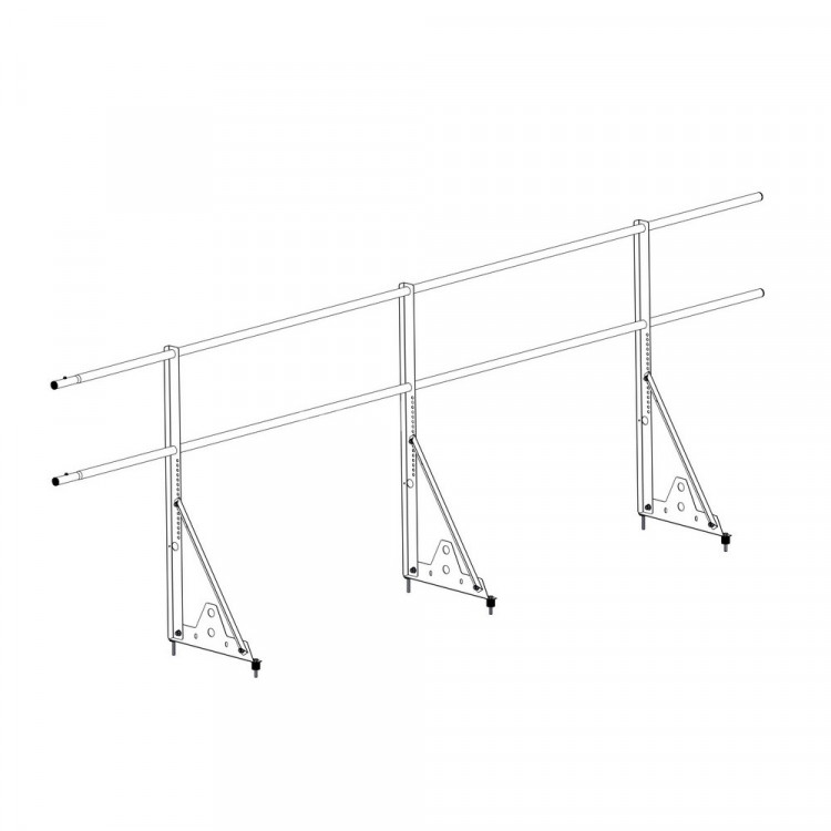 Ограждение ROOFsystems ECONOM d-25 (круг) H-600/3,0м NEXT ТУ (Т-обр. Опора) RAL3005