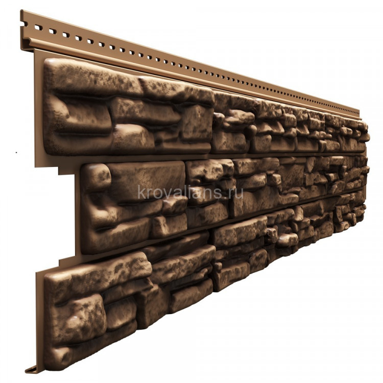 Docke LUX Сайдинг ROCKY 1787х285мм (0,5м2) Кедровый орех 12шт/уп