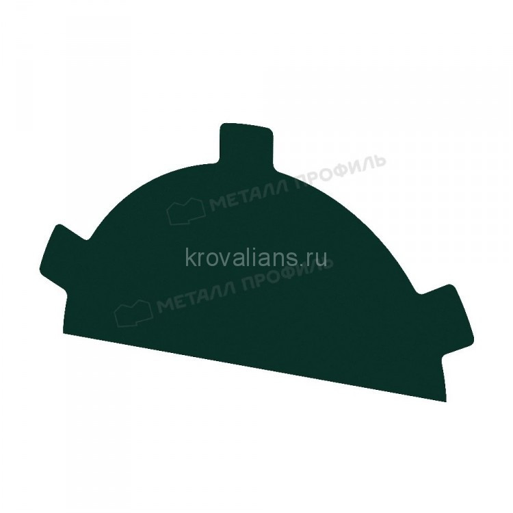 МеталлПрофиль Заглушка конька круглого простая NormanMP (Полиэстер-01-6005-0.5) /1 шт/