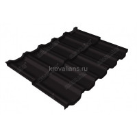 Металлочерепица Grand Line (Гранд Лайн) квинта Uno c 3D резом 0,45 Drap ST RAL 9005 /1 кв.м./