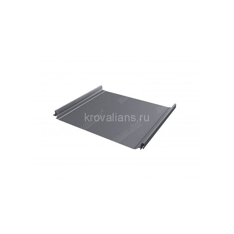 Фальцевая кровля Grand Line (Гранд Лайн) Кликфальц Pro 0,5 Satin с пленкой (RAL 9006) 1 кв.м.