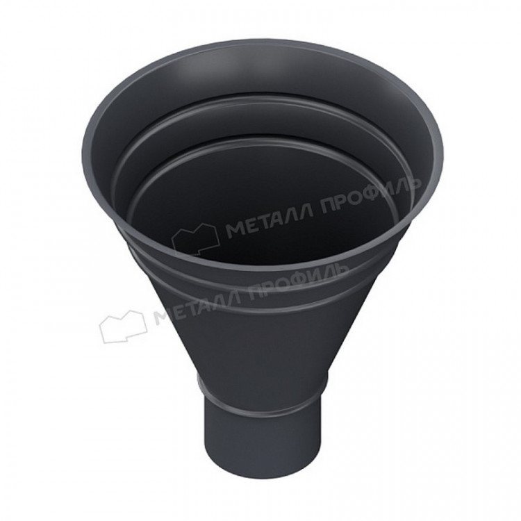 Воронка водосборная МЕТАЛЛ ПРОФИЛЬ Foramina PUR 125/100 RAL 7024, серый графит