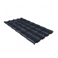 Металлочерепица Grand Line (Гранд Лайн) камея 0,5 PurPro Matt 275 RAL 7024 /1 кв.м./