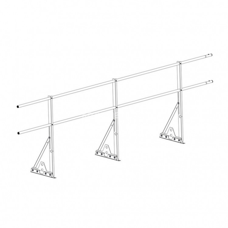 Ограждение ROOFsystems ECONOM d-25 (круг) H-600/3,0м NEXT фальц ТУ (Т-обр. Опора) RAL6005