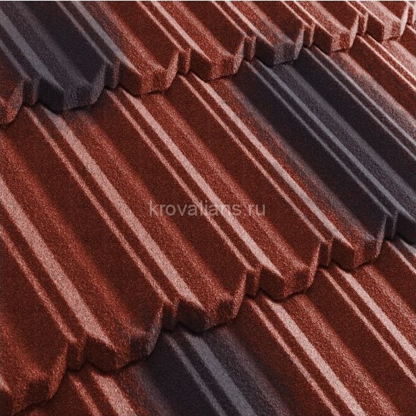 Композитная черепица Metrotile (Метротайл) MetroClassic (Красно-Черный) /лист/