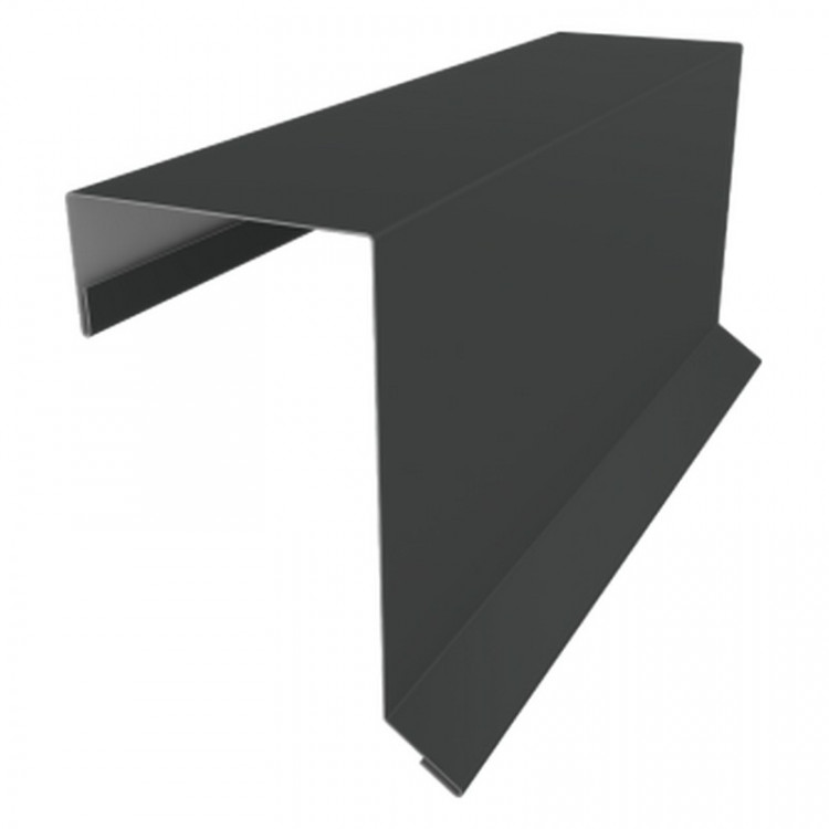 Планка торцевая кровельная фальц Grand Line 65х97 0,5 Satin Matt TX RAL 7016 антрацитово-серый (2м)